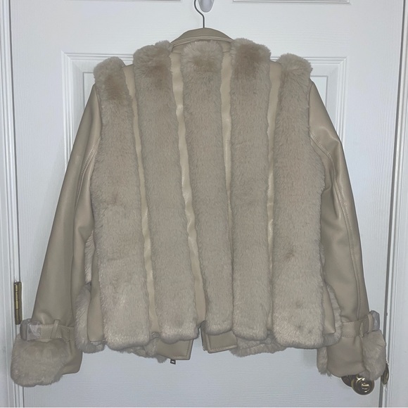 Faux Leather Fur Moto Jacket - Picture 7 of 7